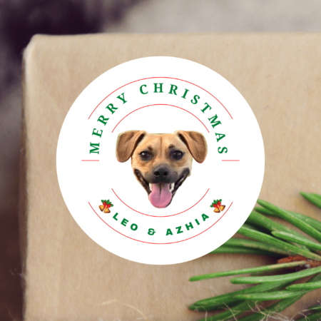 Christmas tag labels -Merry Christmas - Your Dogs face