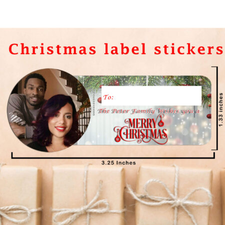 30 Personalized Christmas Gift Tag Stickers with Photo, To From Labels Merry Christmas Photo Gift Tags, Peel and Stick Holiday Gift Tags