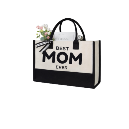 Custom Canvas Tote Bag: Best Mom Ever, Best God Mom Ever, or Best Grandma Ever